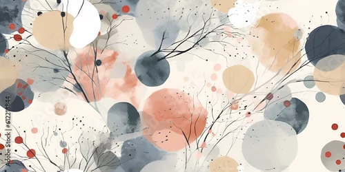 Naklejka na ścianę Akwarela, wzór z kropkami.  Ilustracja AI.