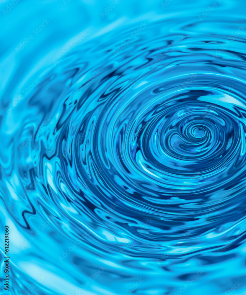 Blue water twister. Abstract background, closeup. generative AI