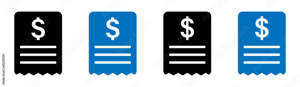 Receipt vector flat icons Receipt vector flat icons