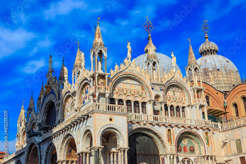  Patriarchal Cathedral Basilica of Saint Mark (Basilica di San Marco) in Venice, Italy © olyasolodenko