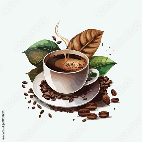 vector cute coffee cartoon style