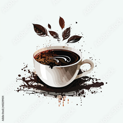 vector cute coffee cartoon style