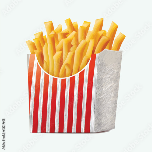 vector cute french fries cartoon style