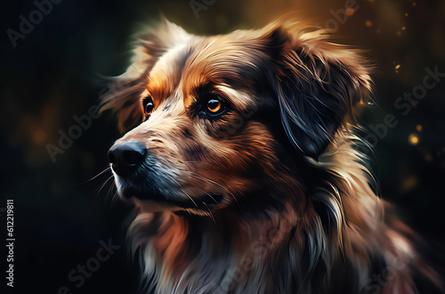Close up portrait of a dog,ai generated