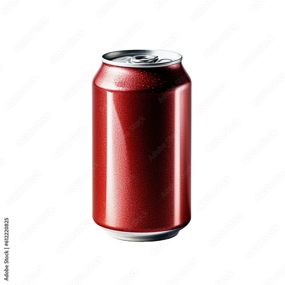 aluminum red soda can isolated on white background, generative ai aluminum red soda can isolated on white background, generative ai