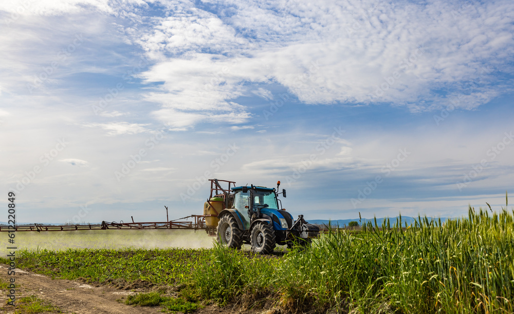 Fototapeta premium Crop spray machine spraying