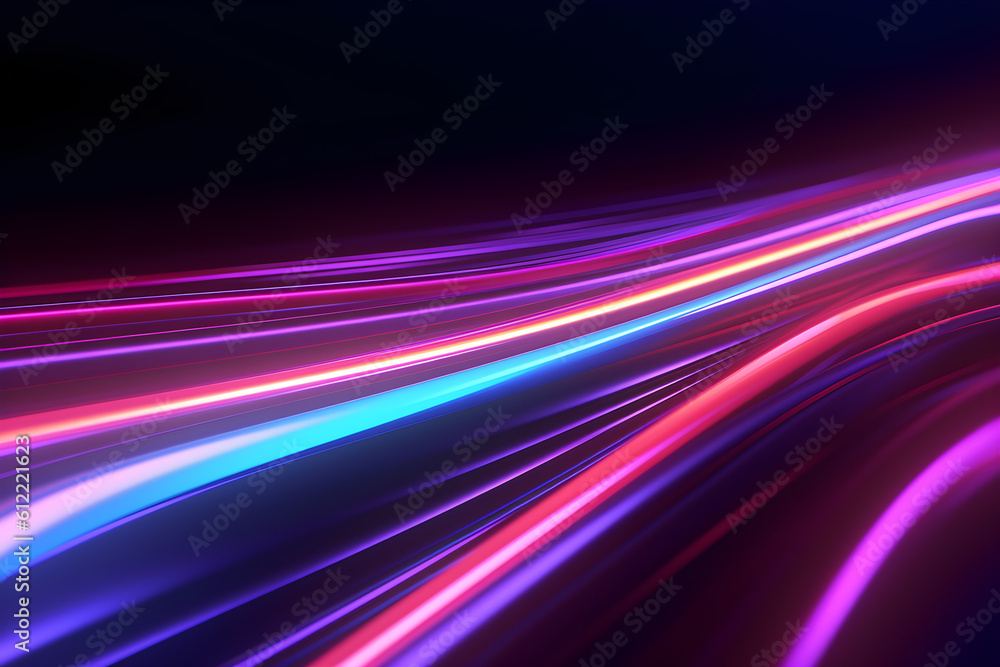 Abstract neon speed line futuristic background, Generative AI Abstract neon speed line futuristic background, Generative AI