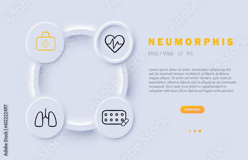 Tablets. Solid oral medication in a compressed or molded form, commonly used for the administration of pharmaceutical drugs. Neomorphism. Vector line icon for Business