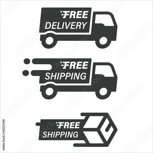 Free delivery service logo badge. Free shipping  badge or logo vector icon.