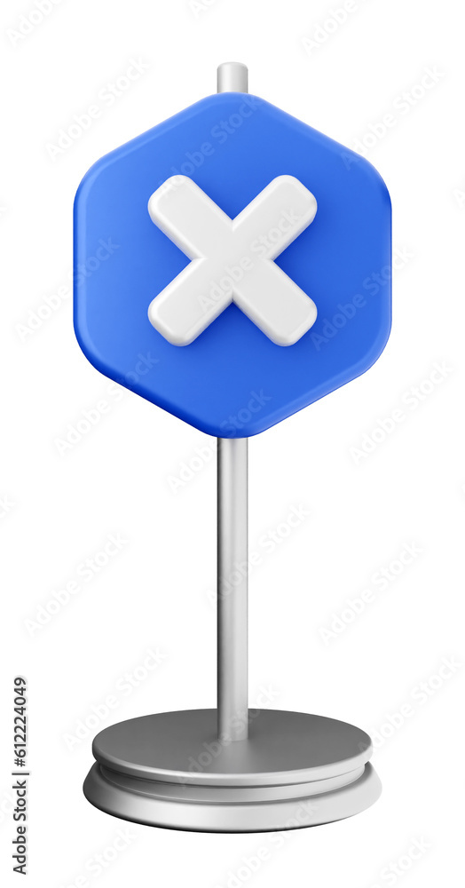 Fototapeta premium 3d caution warning danger alert sing icon illustration render