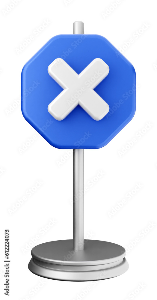 Fototapeta premium 3d caution warning danger alert sing icon illustration render