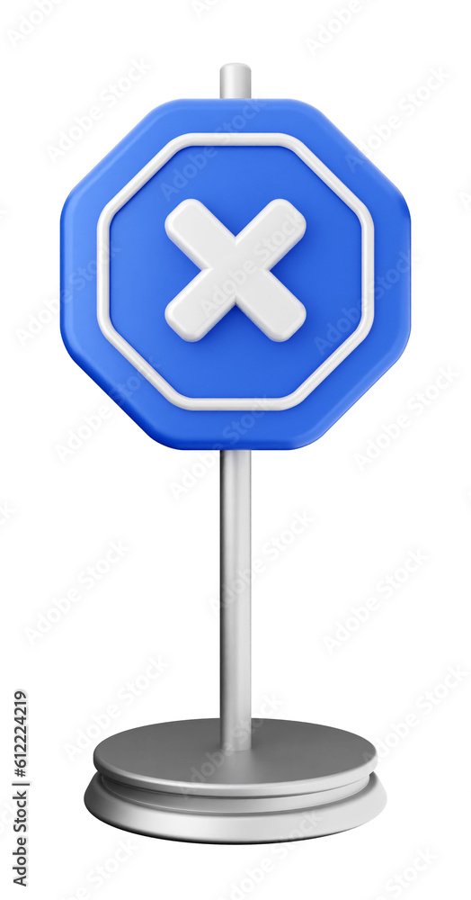 Fototapeta premium 3d caution warning danger alert sing icon illustration render