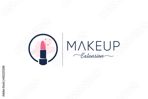 Lipstick logo design vector with creative idea
