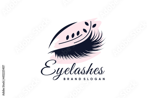 Eyelashes logo design vector with creative abstract idea