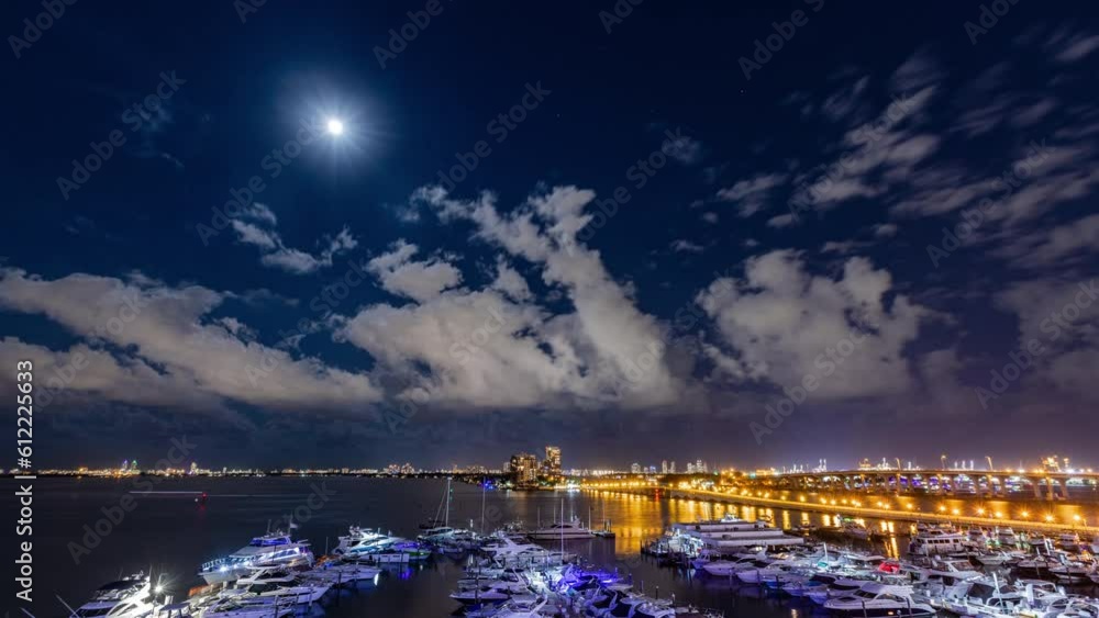 Time Lapse - Beautiful Sunset Cloudscape of Downtown Miami Skyline Time Lapse - Beautiful Sunset Cloudscape of Downtown Miami Skyline