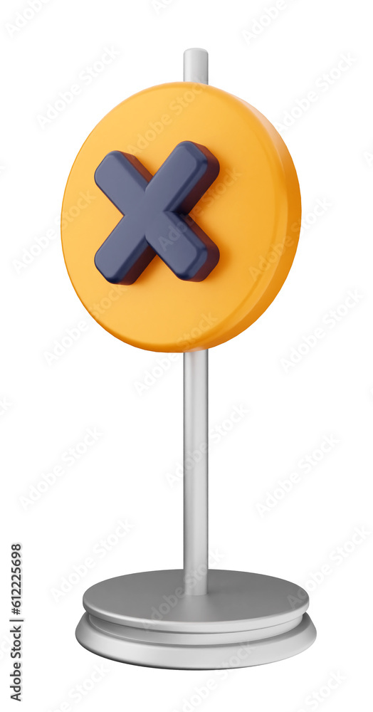 Fototapeta premium 3d caution warning danger alert sing icon illustration render