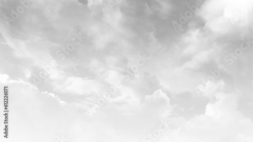 Black and white clouds and sky. Cloudscape scenery, overcast weather above dark blue sky. Storm clouds floating in a rainy dull day with natural light. White and grey scenic environment background.