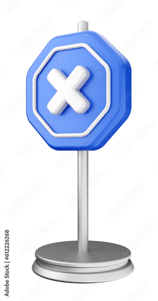 Fototapeta premium 3d caution warning danger alert sing icon illustration render