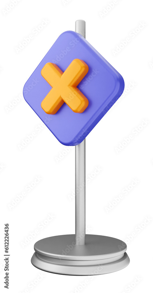 Obraz premium 3d caution warning danger alert sing icon illustration render