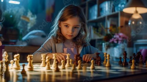 Child plays chess - ai generative