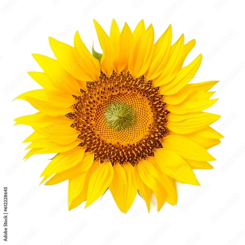 front view of Sunflower flower isolated on a white transparent background front view of Sunflower flower isolated on a white transparent background