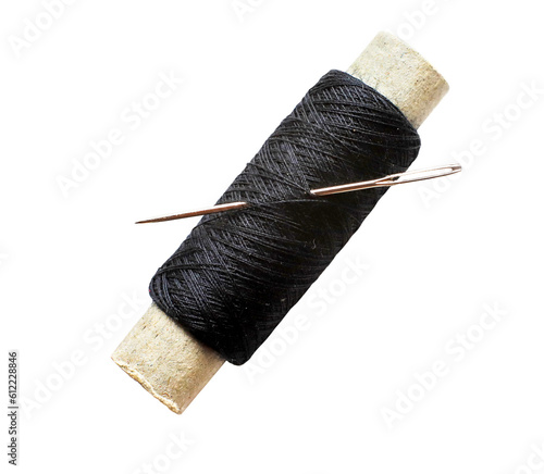 Black thread, transparent background