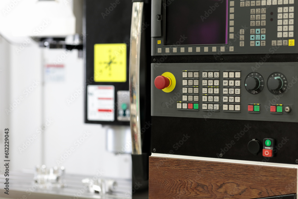 control console of vertical CNC milling machine