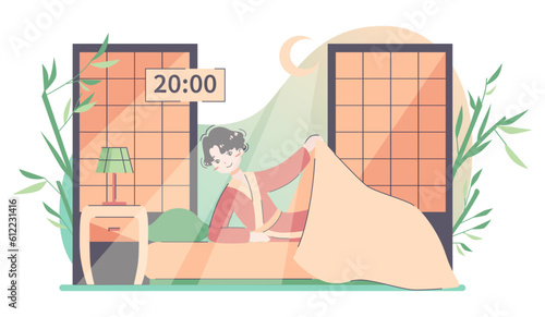 Daily lifestyle of an asian man. Japanese man in traditional clothes