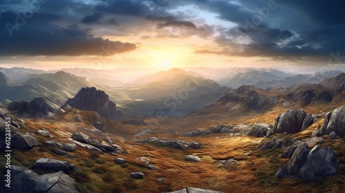 landscape mountain with beautiful sky background © Gethuk_Studio
