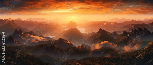 landscape mountain with beautiful sky background 