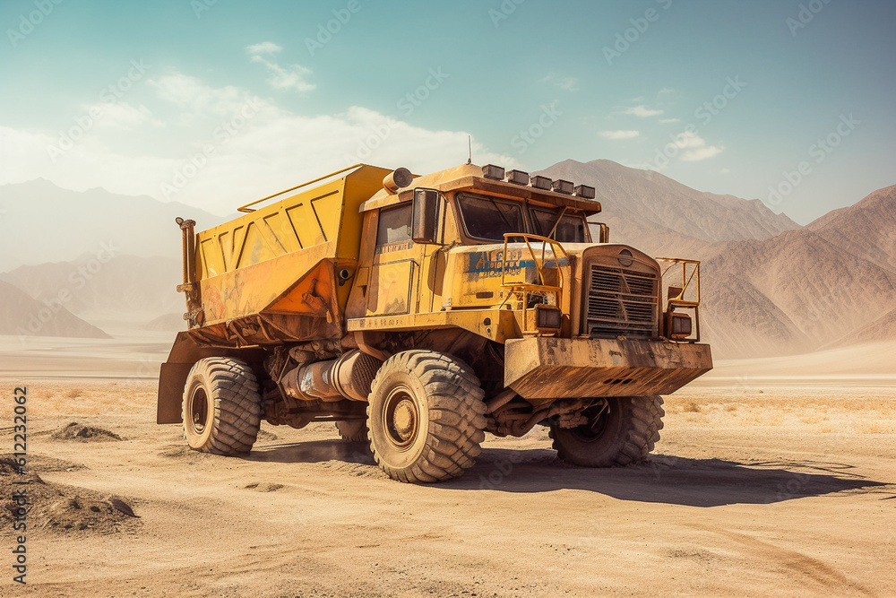 Big dump truck in the desert