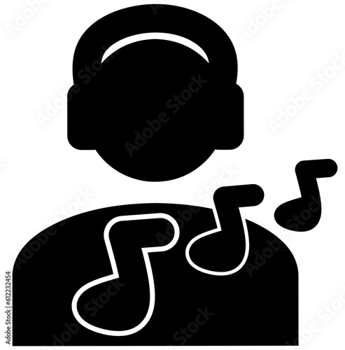 People listening music glyph icon