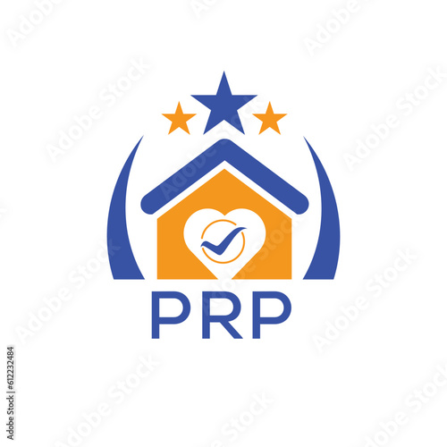 PRP House logo Letter logo and star icon. Blue vector image on white background. KJG house Monogram home logo picture design and best business icon. 
