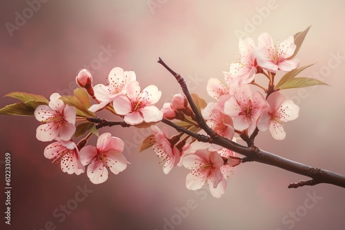 pink cherry blossom in spring Created with generative Ai technology