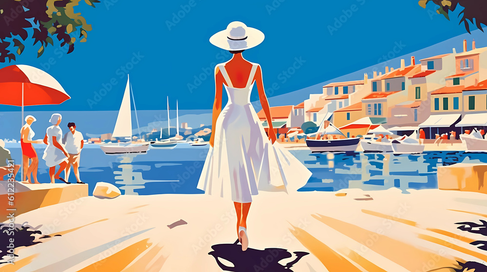 Beautiful view of the small town of Saint-Tropez, France
