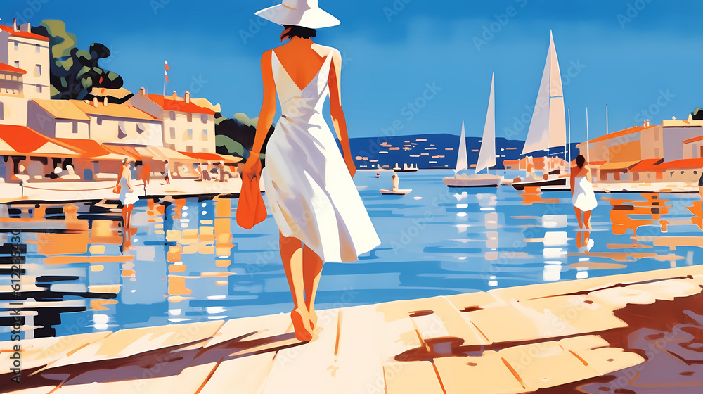 Beautiful view of the small town of Saint-Tropez, France