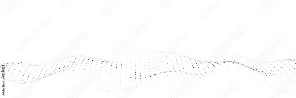 Dynamic wave with connected dots and lines on a white background ...