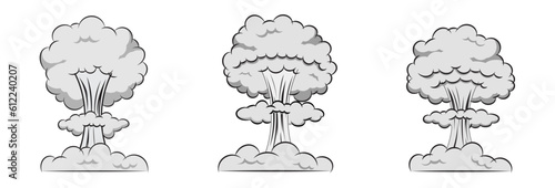 mushroom smoke nuclear bomb effect doodle cloud doodle