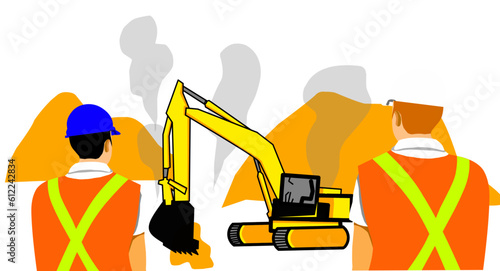 illustration of workers in industrial worksplace