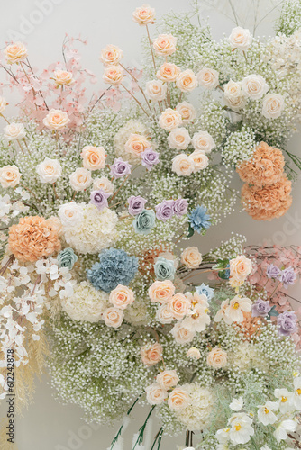 wedding flower backdrop background, colorful background, fresh rose, bunch of flower