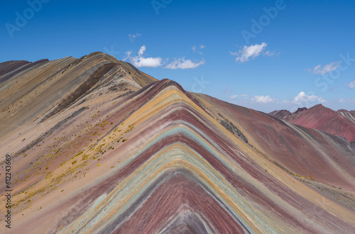 Landscape view of Rainbow Mountain or Montana Siete Colores, Cuzco, Peru