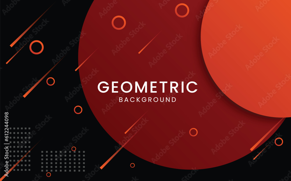 Obraz premium Clean geometric design background. Orange circle overlap layer composition.