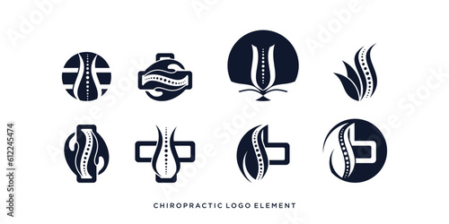 Chiropractic logo vector element with modern creative concept design