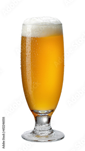 Full glass of hazy New England IPA (NEIPA) pale ale beer isolated PNG transparent background image photo