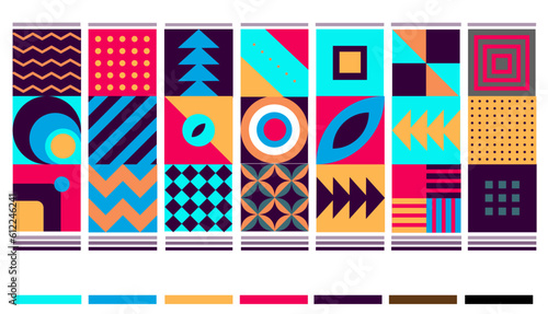 illustration for decoration. abstract patterns that let the colors stand out.creativity from wall to wall A modern collage that combines different visual elements.