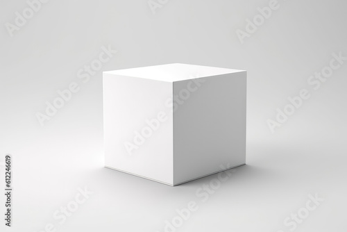 Cardboard White Box, 3D, On White Background. Generative AI © Anastasiia