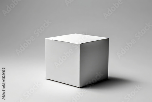 Cardboard White Box, On White Background. Generative AI © Anastasiia