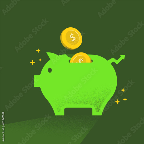 Financially Savvy Piggy: A Whimsical Illustration for Saving Money