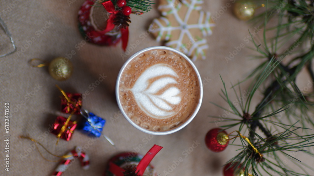 christmas concept with coffee image christmas concept with coffee image