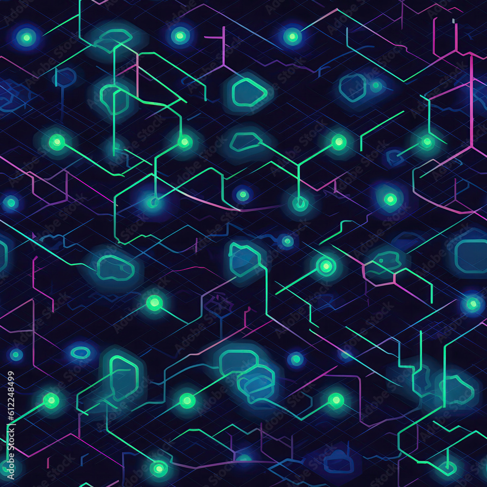 Blockchain Network Macro . Seamless Background. Generative AI Blockchain Network Macro . Seamless Background. Generative AI